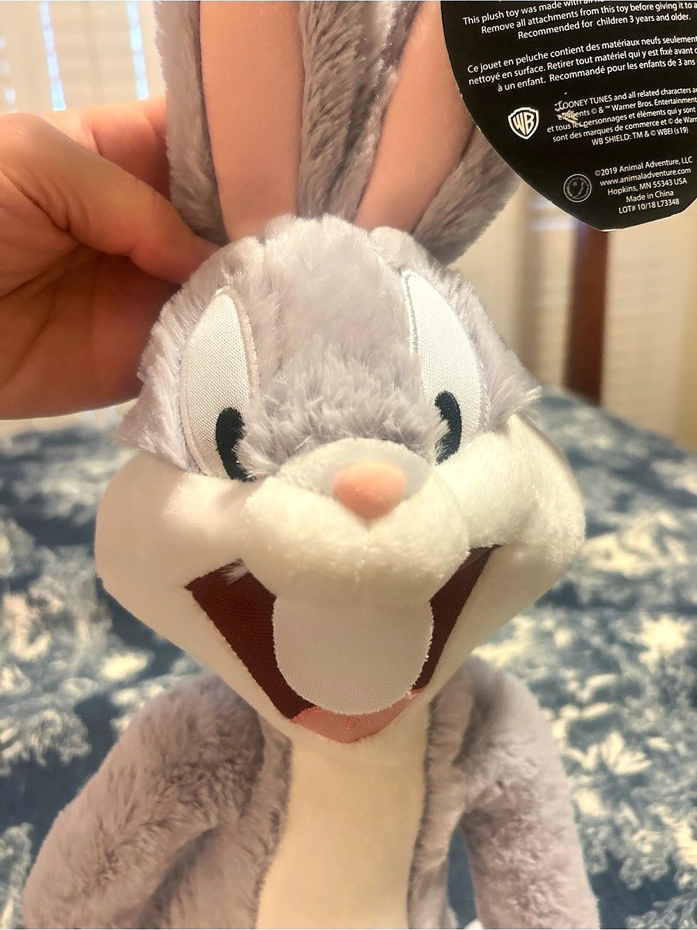 RARE 30” Warner Bros. Bugs Bunny. Plush Stuffed Animal Gray & White NWT